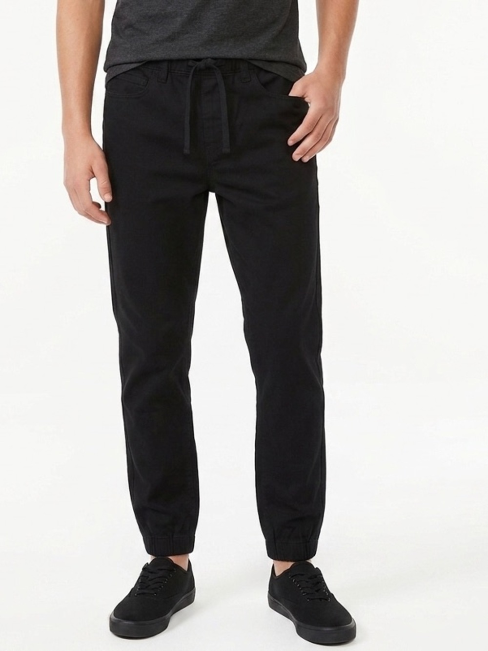 Zoo York Men Small Black Drawstring Cotton Casual Comfy Jogger Cuffed Pants